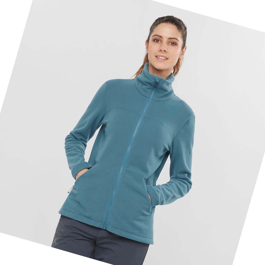 Sudadera Con Capucha Salomon ESSENTIAL COSY FLEECE Mujer Azules | MX 2514HAP